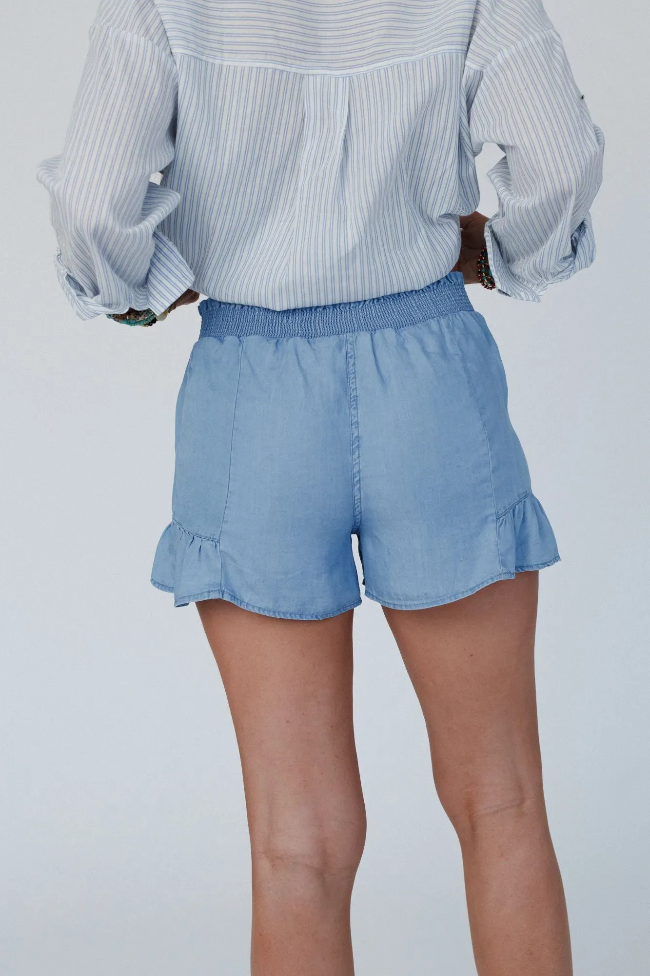 Ruffle Daze Shorts - Blue