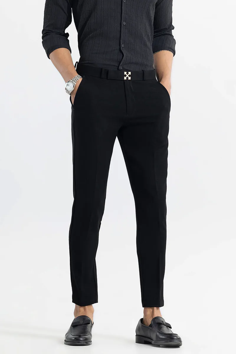 Savvy Black Checkered Trouser