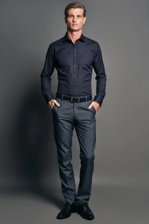 Slim Fit Long sleeves-Casual Shirts-Black Inck