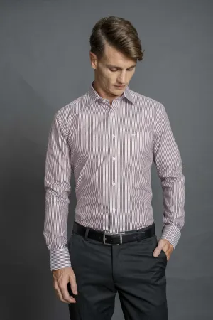 Slim Fit Long sleeves-Formal Shirts-Burgundy