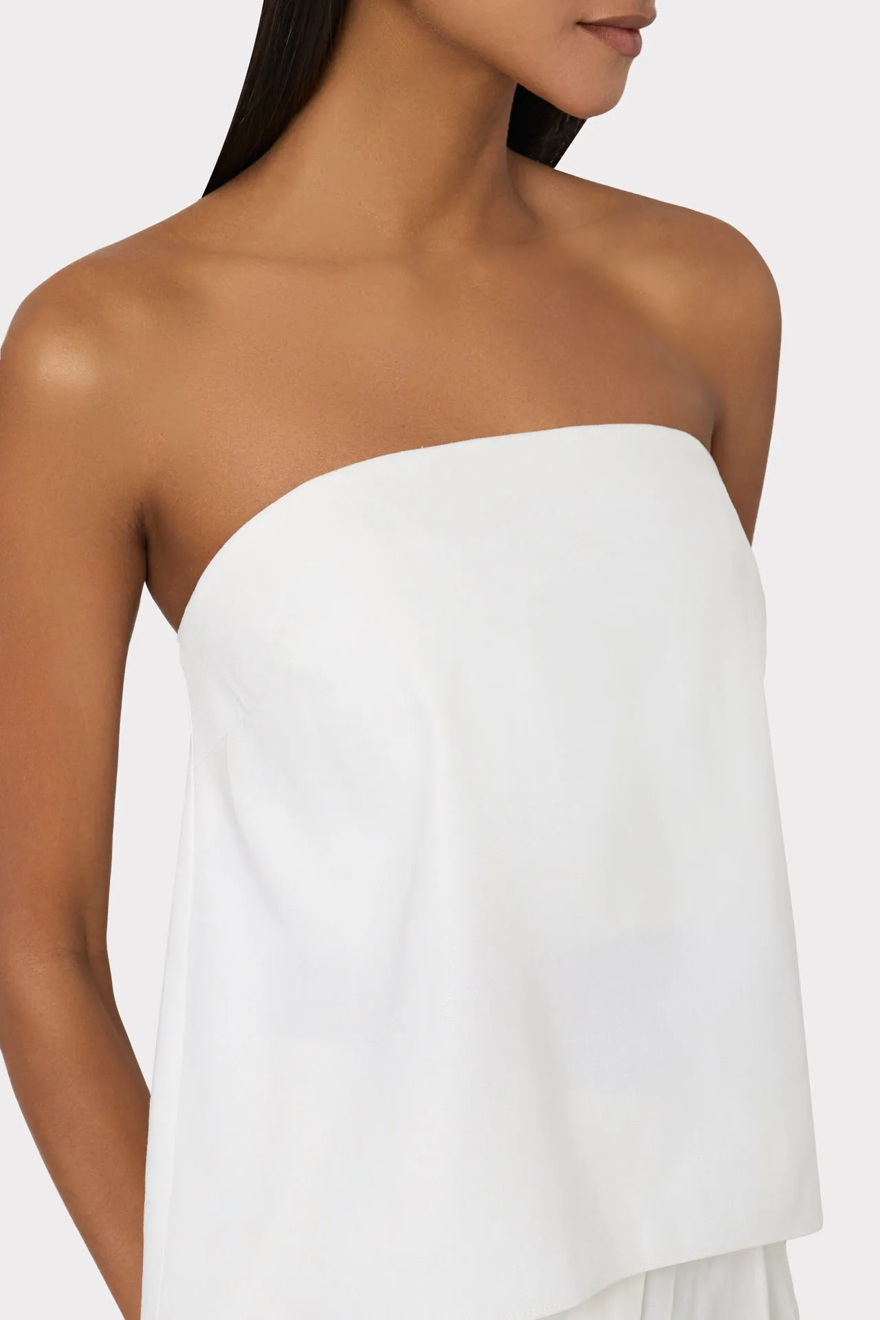 Solid Linen Strapless Top