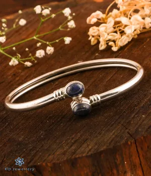 The Flawless Silver Openable  Bracelet (Lapis)