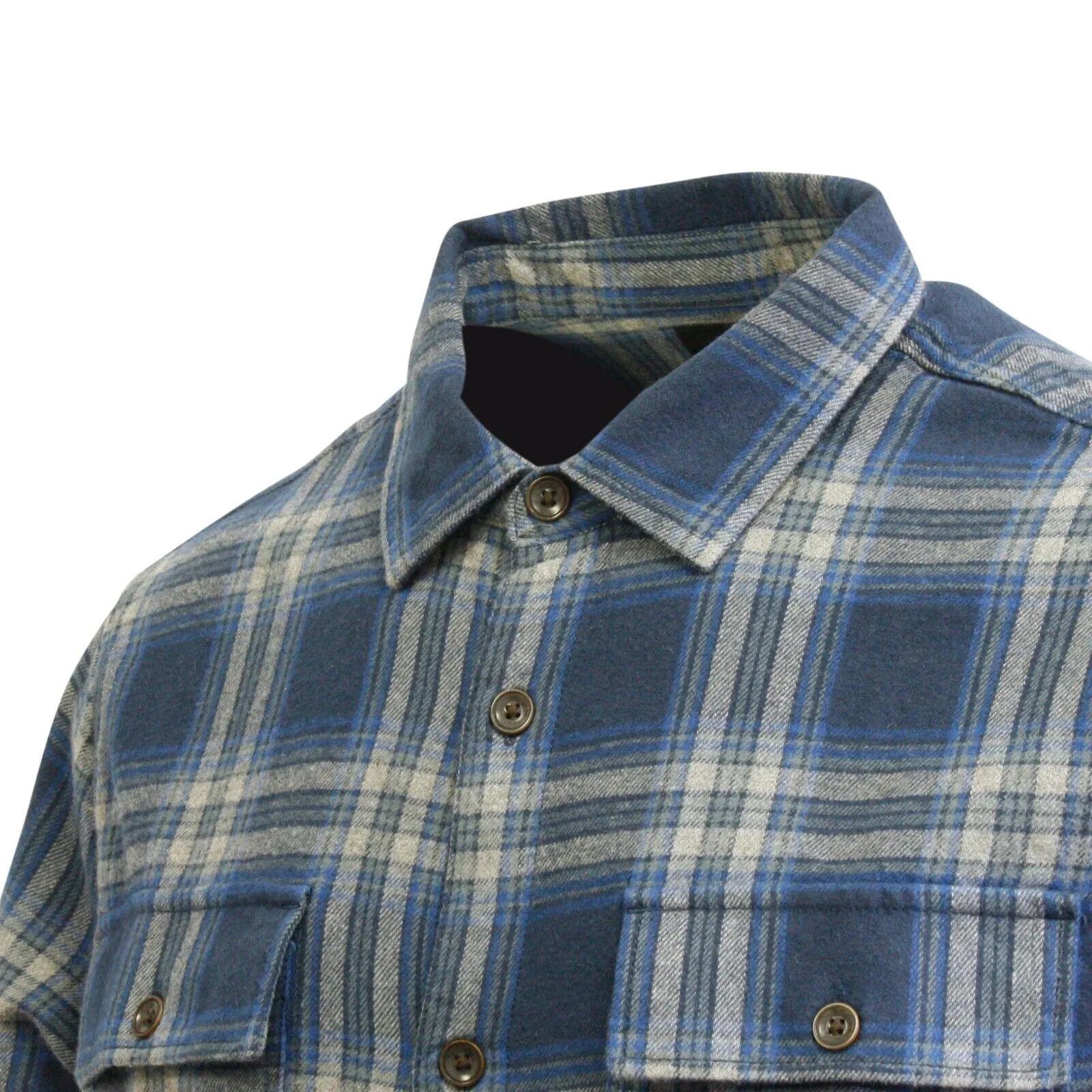 Vans Men's Dress Blue Stormy Weather Straight Hem Melange L/S Flannel Shirt