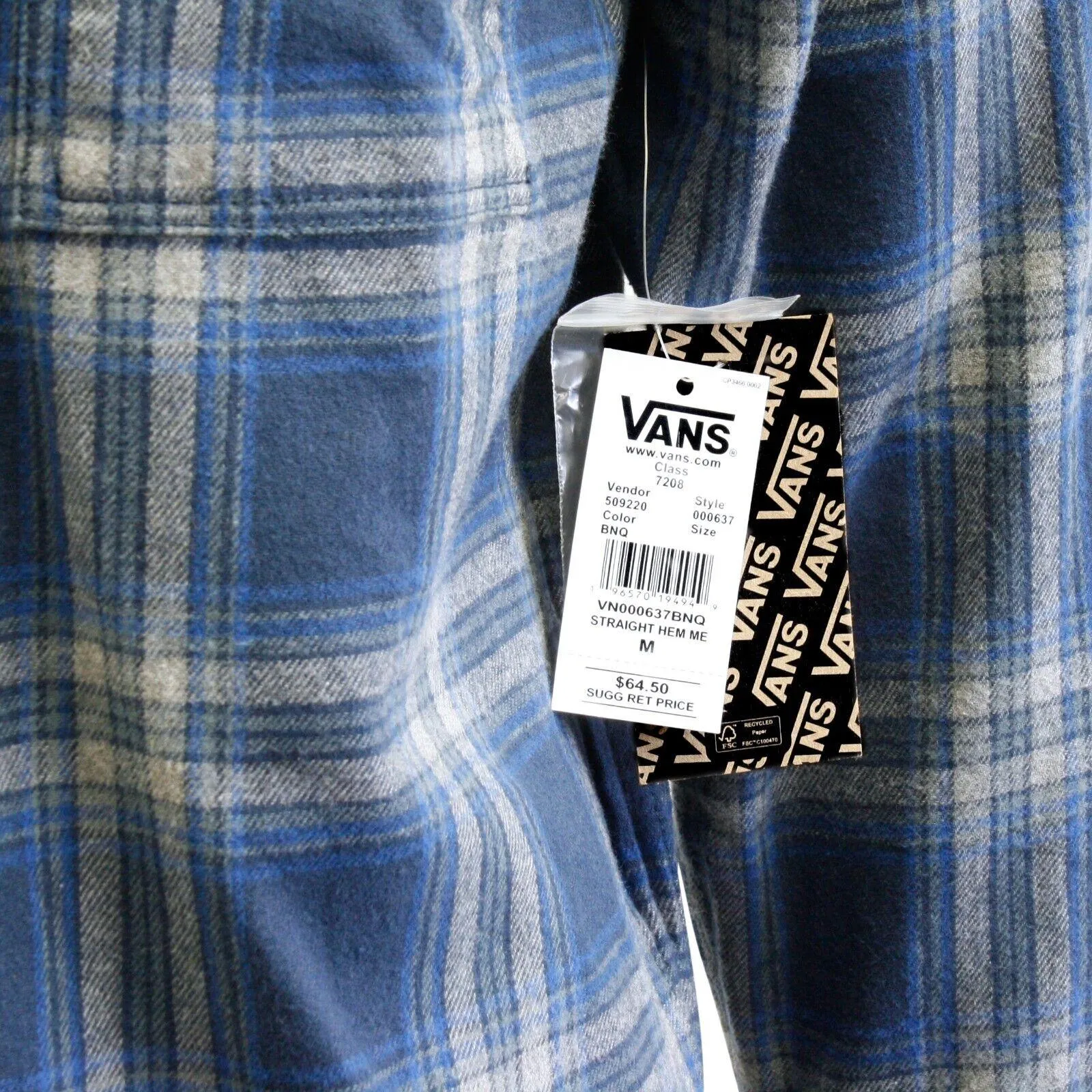 Vans Men's Dress Blue Stormy Weather Straight Hem Melange L/S Flannel Shirt