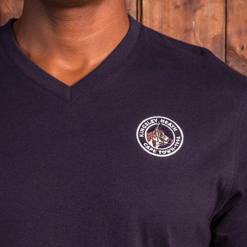 Vintage Nguni Badge V-Neck Tee Midnight