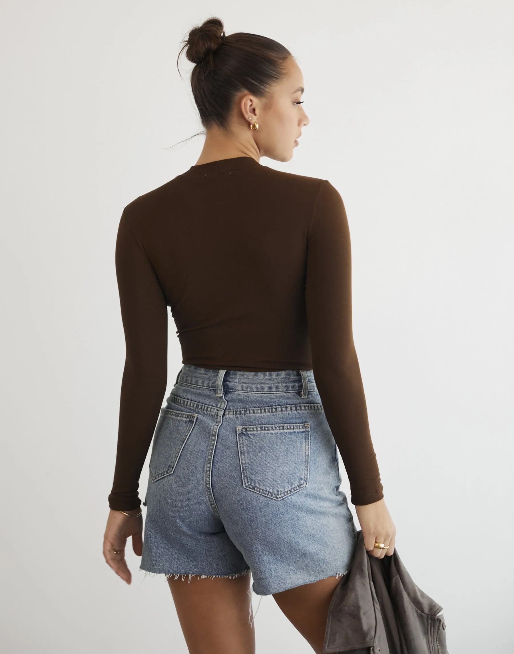 Wisteria Long Sleeve Bodysuit (Brown)