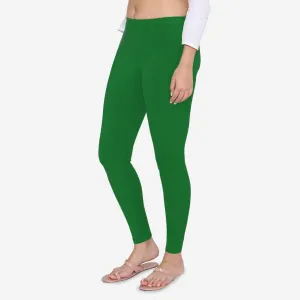 Women's Cotton Ankle leggings (Free Size) - Rich Green