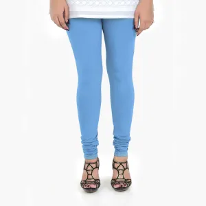 Women's Cotton Churidar Leggings (Free Size) - Ocean Blue