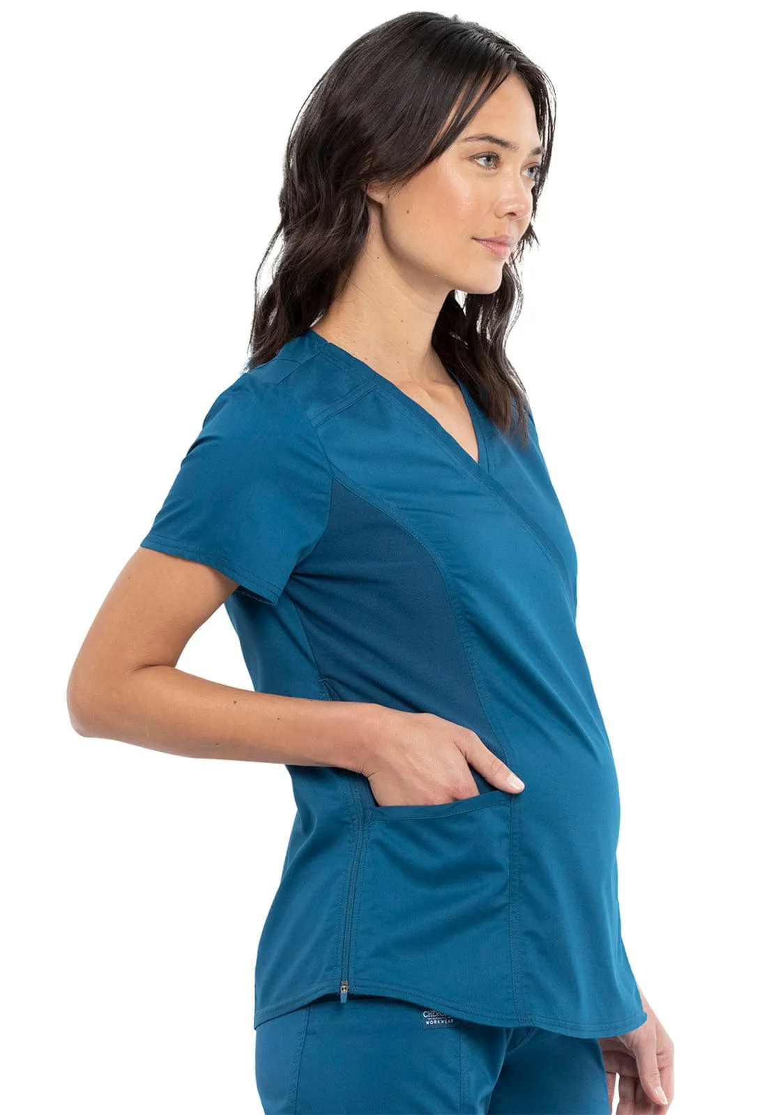 WW Revolution Maternity Mock Wrap Scrub Top WW688