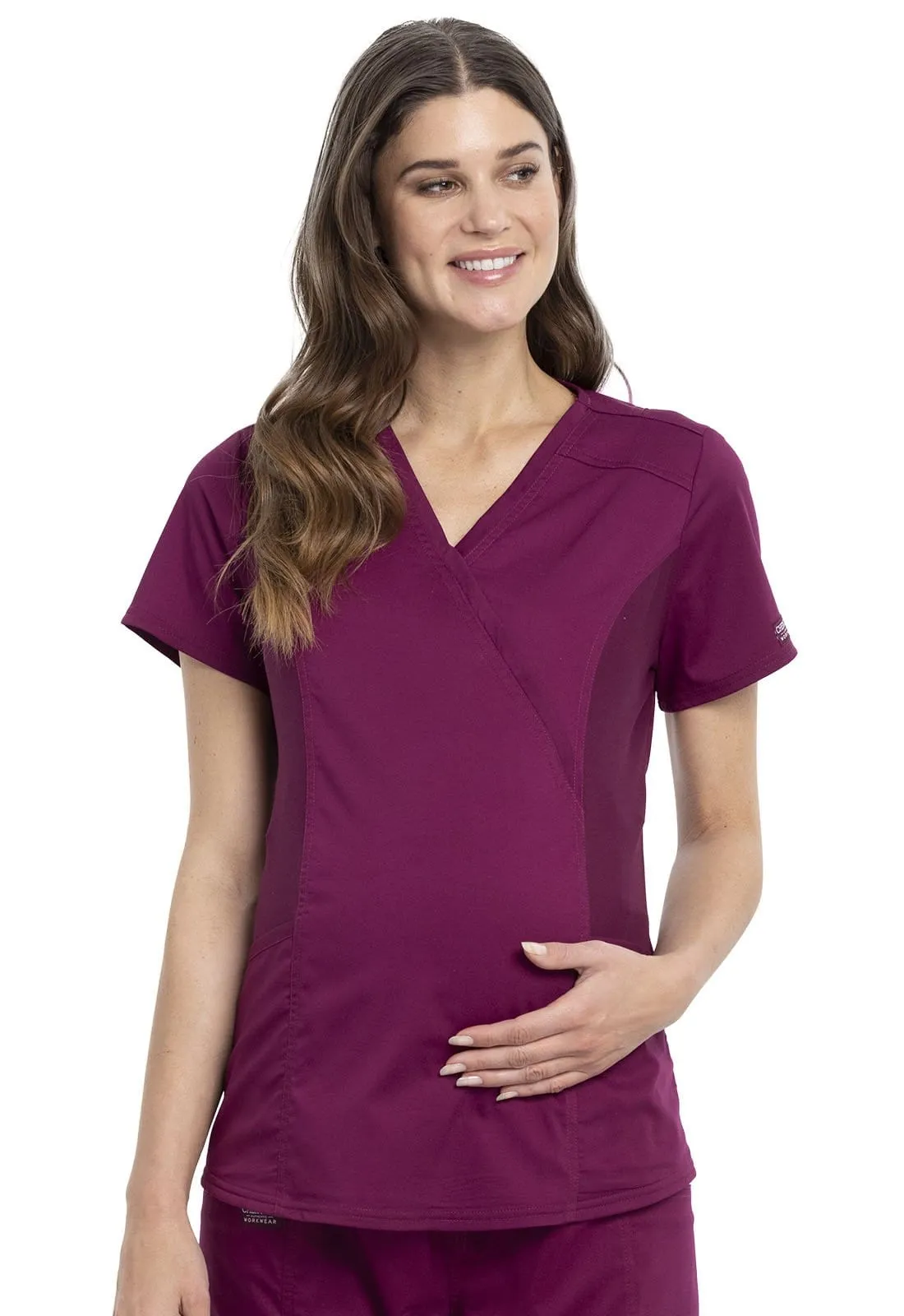 WW Revolution Maternity Mock Wrap Scrub Top WW688