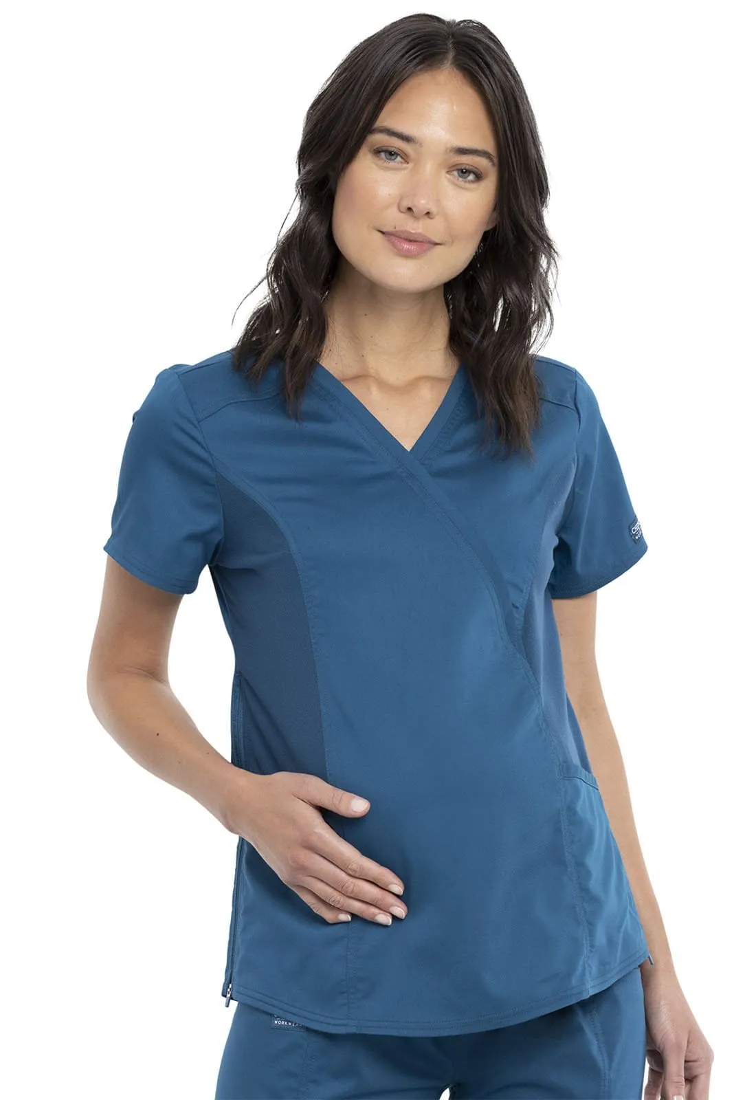 WW Revolution Maternity Mock Wrap Scrub Top WW688