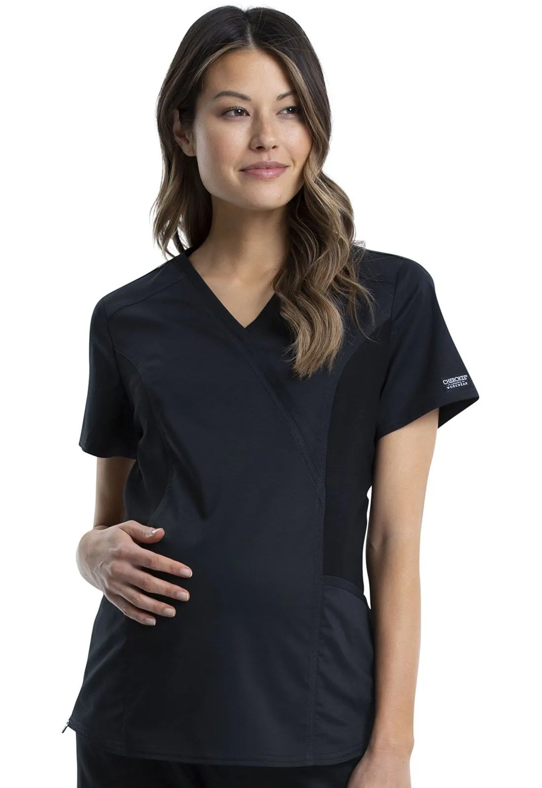 WW Revolution Maternity Mock Wrap Scrub Top WW688